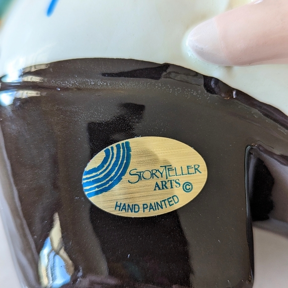 Storyteller Arts Hand Painted Figural Ceramic Cowboy Boot Bird Vase 11 in - Picture 6 of 12